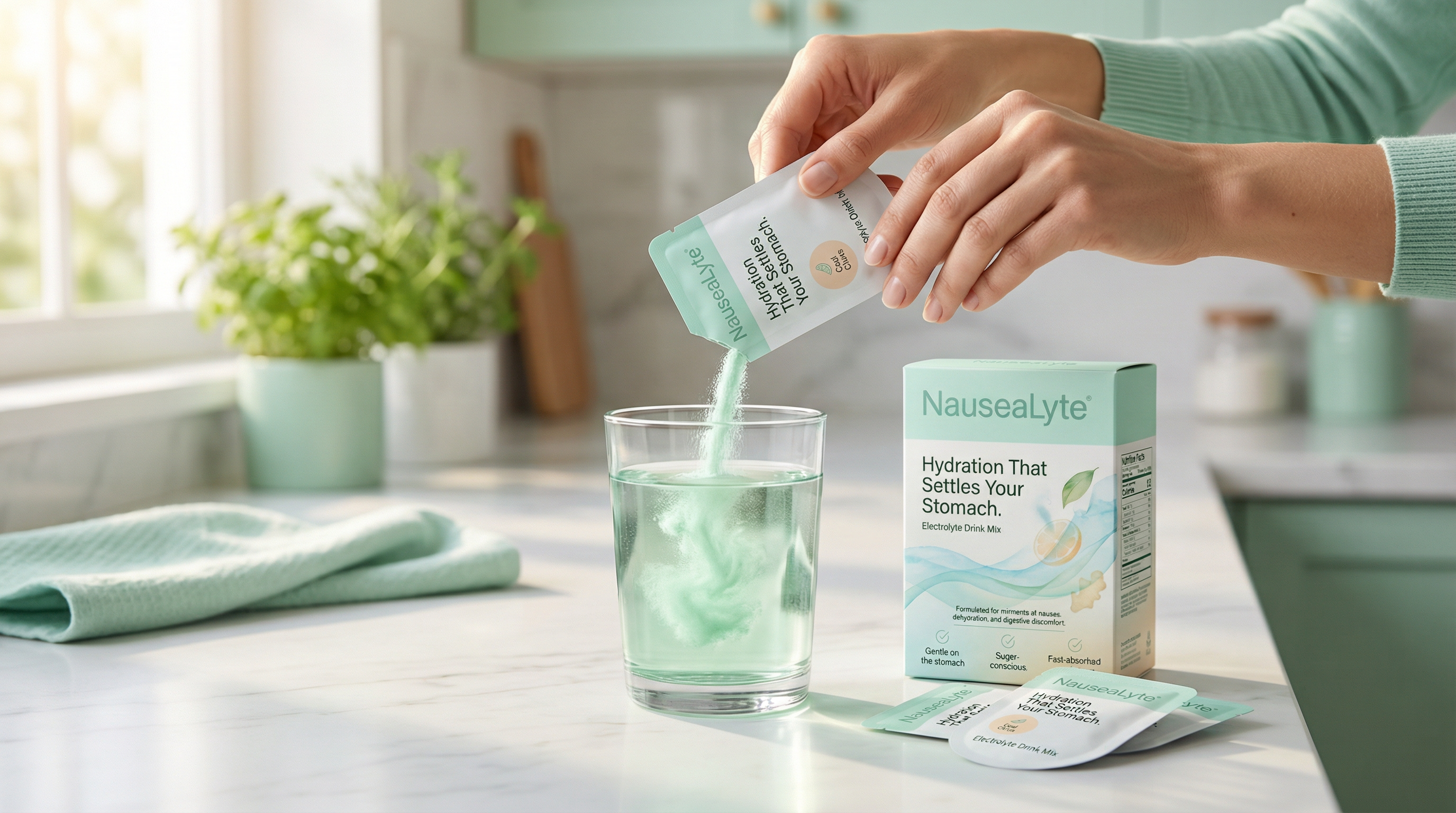 Woman pouring NauseaLyte